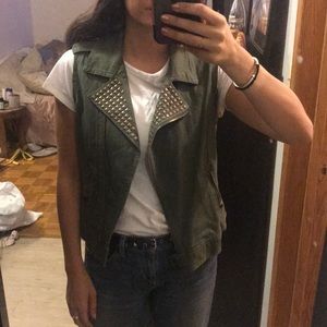 Olive Green studded vest